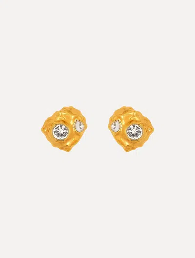 Oscar De La Renta Textured Metal Clip-on Earrings