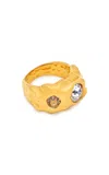 Oscar De La Renta Textured Scramble Ring In Gold