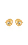 Oscar De La Renta Textured Scramble Studs In Gold