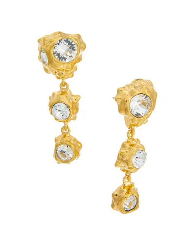 Oscar De La Renta Textured Scramble Triple Drop Earrings In Gold