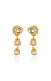 Oscar De La Renta Textured Scramble Triple Drop Earrings In Gold