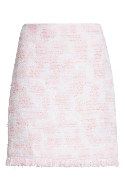 Oscar De La Renta Textured Tweed Mini Skirt In Light Pink