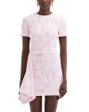 Oscar De La Renta Drape-hem Tweed Mini Dress In White/pink