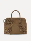 Oscar De La Renta The Ivy In Suede In Sand