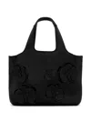Oscar De La Renta The Laser-cut Mini Topaz Tote Bag In Black