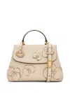Oscar De La Renta The Laser-cut Orchid Mini Poppy Tote Bag In 中性色