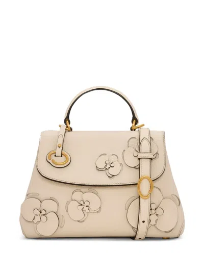 Oscar De La Renta The Laser-cut Orchid Mini Poppy Tote Bag In 中性色