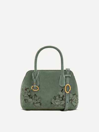 Oscar De La Renta The Mini Ivy In Suede In Green