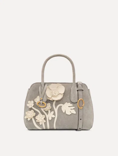 Oscar De La Renta The Mini Ivy In Suede In Grey