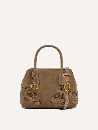 Oscar De La Renta The Mini Ivy In Suede In Sand