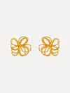 Oscar De La Renta Threaded Flower Earrings In Brown