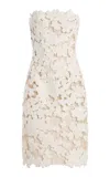 Oscar De La Renta Threadwork Floral Cocktail Dress In White