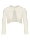 Oscar De La Renta Three-quarter Sleeves Bolero In Neutral