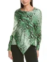 Oscar De La Renta Tie Bow Silk Blouse In Multi