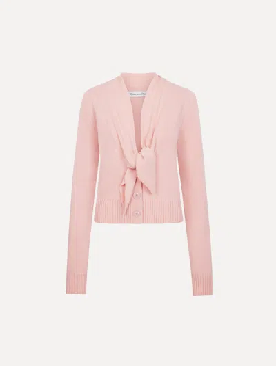 Oscar De La Renta Tie-neck Cardigan In Blush
