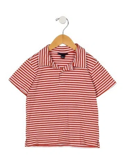 Pre-owned Oscar De La Renta Babies' Toddler Boys Pattern Printed Button Closure Polo In Red