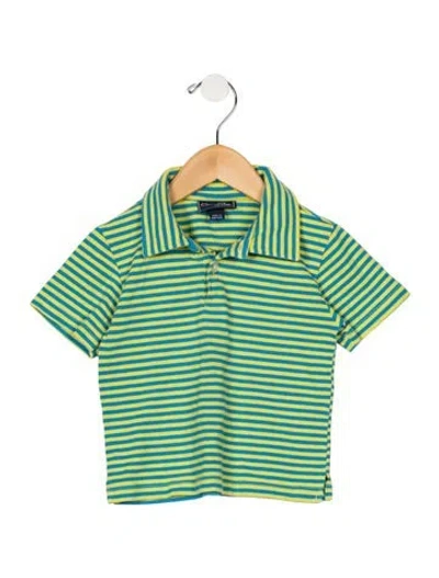 Pre-owned Oscar De La Renta Babies' Toddler Boys Pattern Printed Button Closure Polo In Yellow