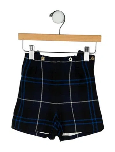 Pre-owned Oscar De La Renta Babies' Toddler Boys' Plaid Pattern Shorts In Blue