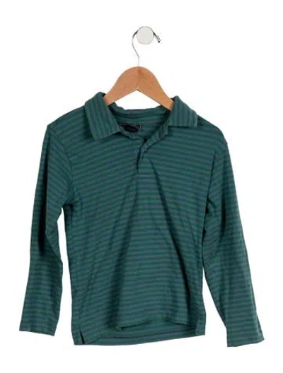 Pre-owned Oscar De La Renta Babies' Toddler Boys' Striped Pattern Polo In Blue/green