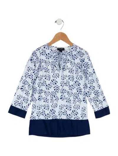 Pre-owned Oscar De La Renta Babies' Toddler Girls' Patterned Dress W/tags In Blue