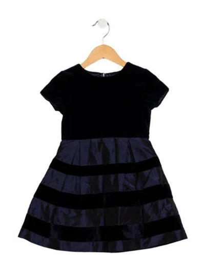 Pre-owned Oscar De La Renta Babies' Toddler Girls' Short-sleeve Dress In Blue