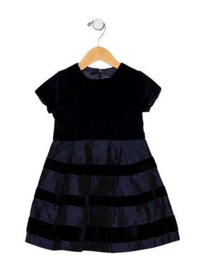 Pre-owned Oscar De La Renta Babies' Toddler Girls' Short-sleeve Dress W/tags In Blue