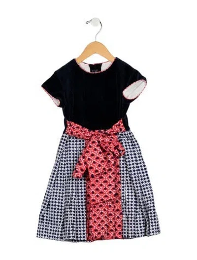 Pre-owned Oscar De La Renta Babies' Toddlers' Girl Patterned Short-sleeve Dress In Multi