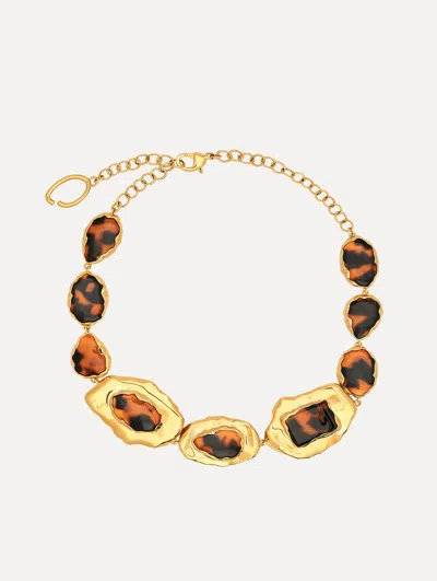Oscar De La Renta Tortoise Stone Collar Necklace In Multi