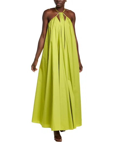 Oscar De La Renta Trapeze Halter Maxi Dress In Yellow