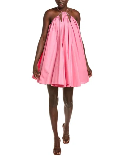 Oscar De La Renta Trapeze Halter Mini Dress In Pink