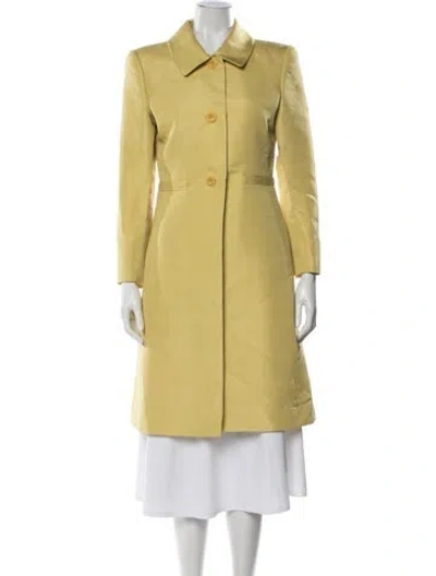 Pre-owned Oscar De La Renta Trench Coat In Yellow