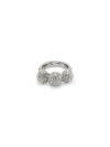 Oscar De La Renta Crystal 3 Ball Ring In Crystal