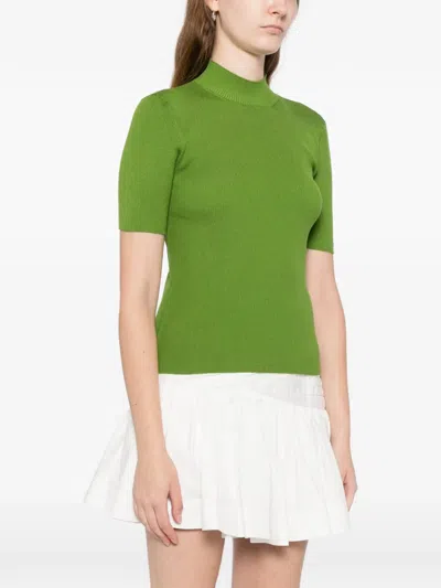 Oscar De La Renta Turtleneck Top In Gray