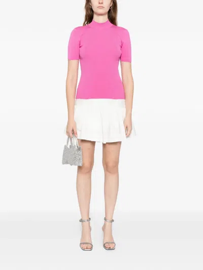 Oscar De La Renta Turtleneck Top In Pink