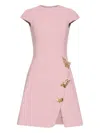 Oscar De La Renta Cap-sleeve Butterfly-slit Tweed Mini Dress