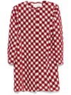 Oscar De La Renta Chenille Check Tweed Over Coat In Red