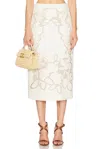 Oscar De La Renta Tweed Midi Skirt In Ivory