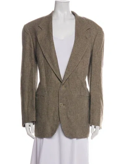 Pre-owned Oscar De La Renta Tweed Pattern Blazer In Neutral