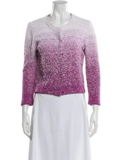 Pre-owned Oscar De La Renta Tweed Pattern Evening Jacket In Multi