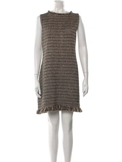 Pre-owned Oscar De La Renta Tweed Pattern Mini Dress W/ Tags In Multi