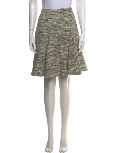 Pre-owned Oscar De La Renta Tweed Pattern Mini Skirt In Black