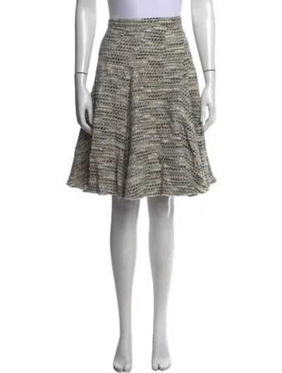 Pre-owned Oscar De La Renta Tweed Pattern Mini Skirt In Black
