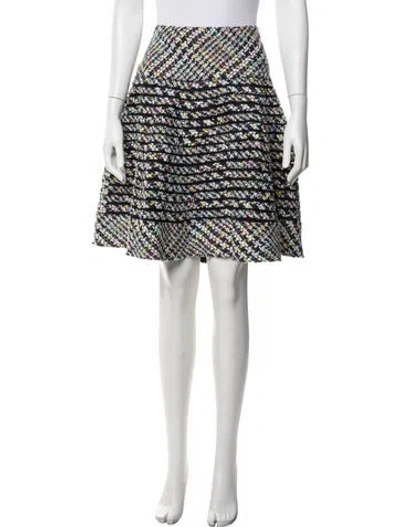 Pre-owned Oscar De La Renta Tweed Pattern Mini Skirt W/ Tags In Neutrals