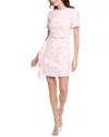 Oscar De La Renta Tweed Silk-lined Sheath Dress In Pink