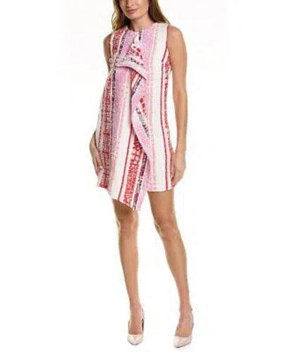 Pre-owned Oscar De La Renta Tweed Silk-lined Sheath Dress Women's In White