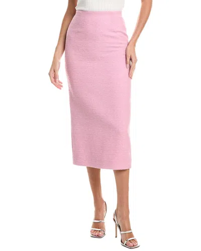 Oscar De La Renta Tweed Silk-lined Wool-blend Pencil Skirt In Pink