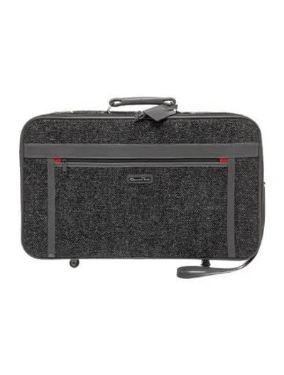 Pre-owned Oscar De La Renta Tweed Suitcase In Gray