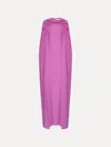 Oscar De La Renta Twist-detailed Georgette Caftan In Purple