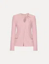 Oscar De La Renta Twist-detailed Tweed Jacket In Pink