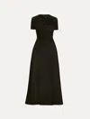 Oscar De La Renta Twisted Stretch-wool Midi Dress In Black